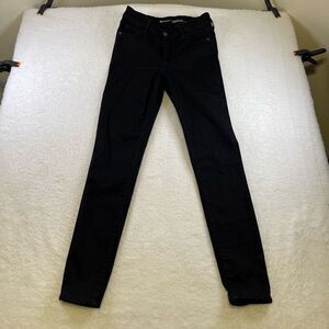 Old Navy Rockstar Super Skinny Mid Rise Black Stretch Denim Jeans Size 6
